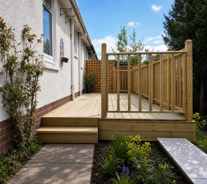 Garden decking and timber finish